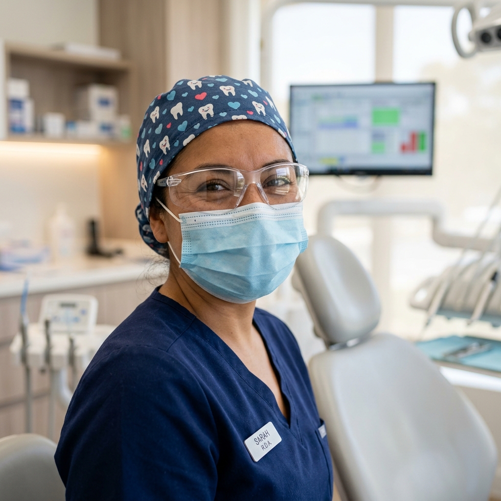 Close-up dental assistant